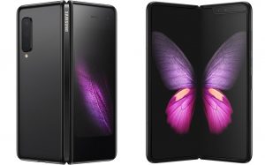 Samsung Galaxy Fold color negro, ambas vistas